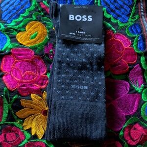 BOSS Men's Gray Polka Dot Socks